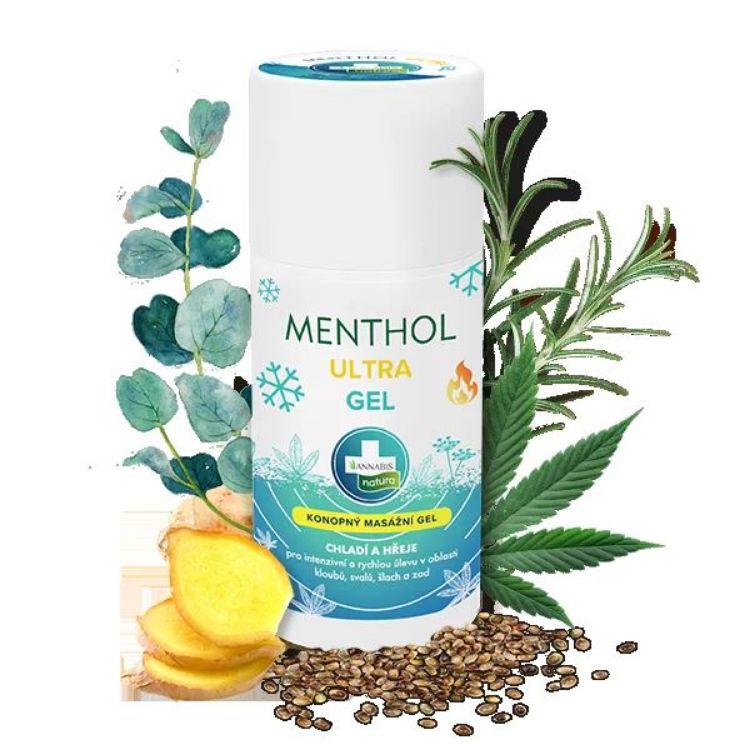 Obrázek MENTHOL ULTRA GEL - konopný masážní gel s dvojitým účinkem - 90 ml - Annabis