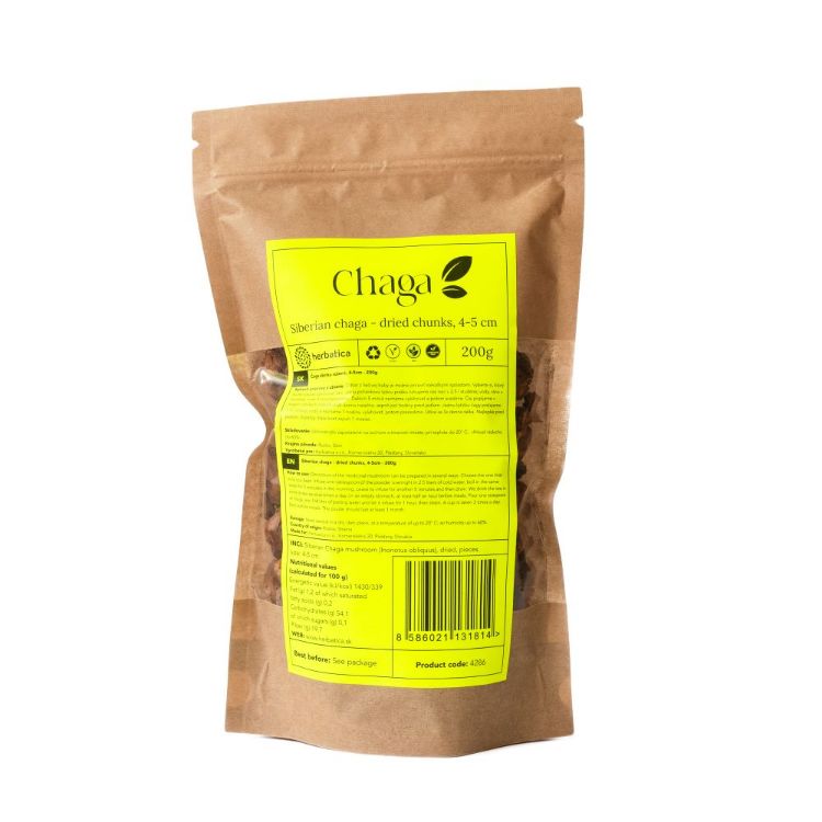 Obrázek Čaga sibiřská sušené kousky (4-5 cm) - 200g - Herbatica