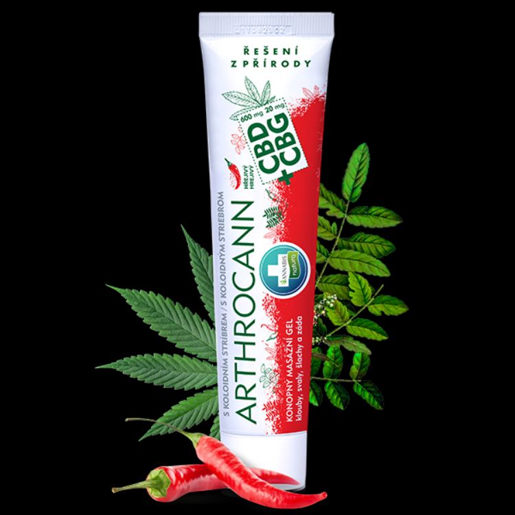 Obrázek ARTHROCANN hřejivý konopný masážní gel CBD + CBG s koloidním stříbrem - 75 ml - Annabis