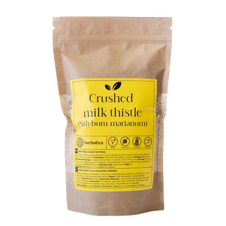 Obrázek 100% jemně drcený ostropestřec mariánský - 500g - Herbatica Balení: 500 g