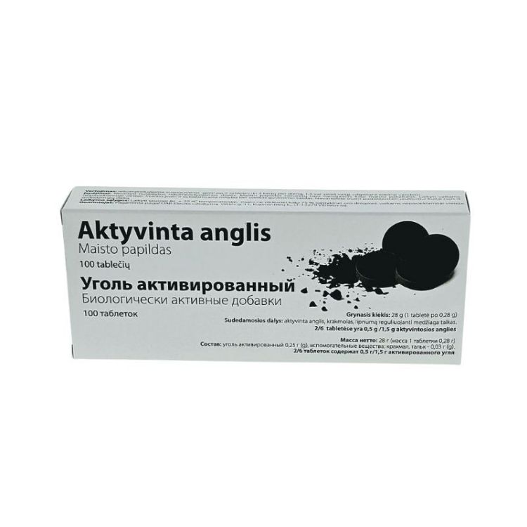 Obrázek HealthNA Aktivní uhlí - doplněk stravy - 100 tablet x 0,28 g - OLYMP