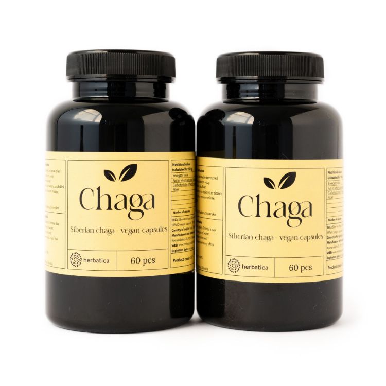 Obrázek Zvýhodněný set: 2 x Sibiřská čaga - 60 veganských kapslí (300mg/ kapsle) - Herbatica