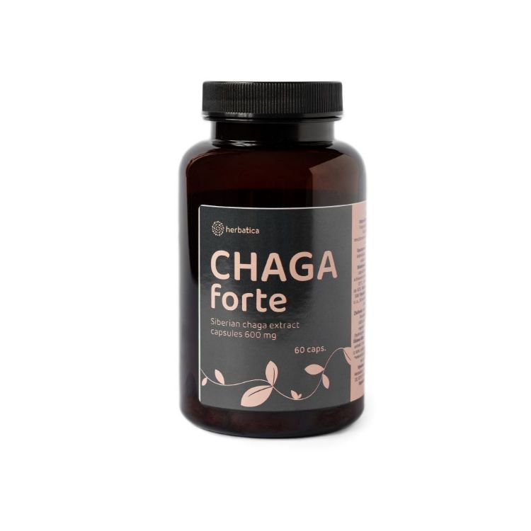 Obrázek Čaga sibiřská FORTE - 60 veganských kapslí (600mg/kapsle) - Herbatica