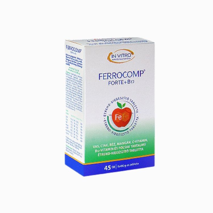 Obrázek IN VITRO Ferrocomp forte + B12, 45 tablet - InVitro
