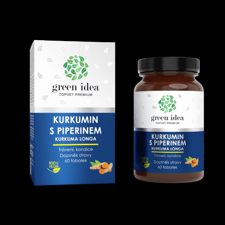 Obrázek Kurkumin s piperinem bylinný extrakt  - tobolky 60 ks - Green idea