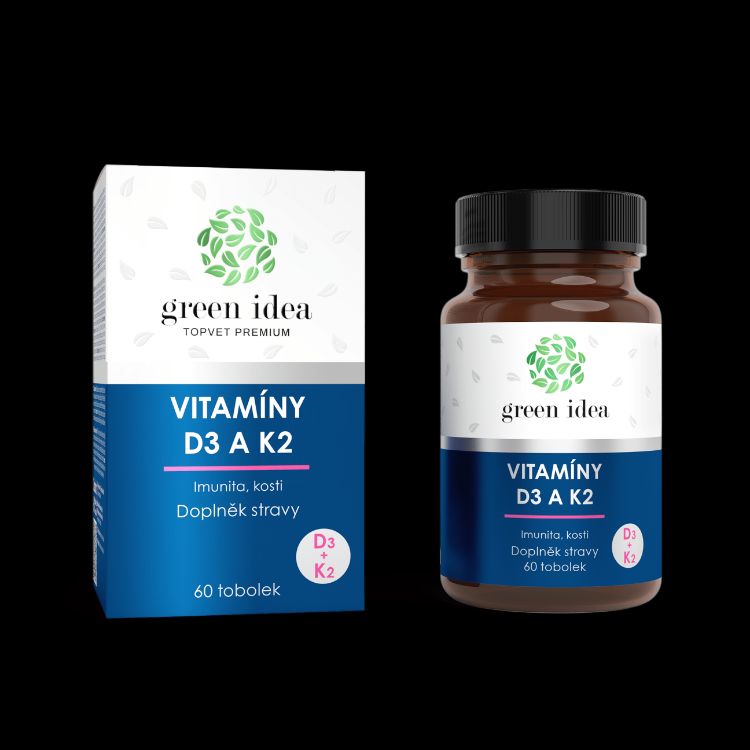 Obrázek VITAMÍNY D3 a K2 - tobolky 60 ks - Green idea