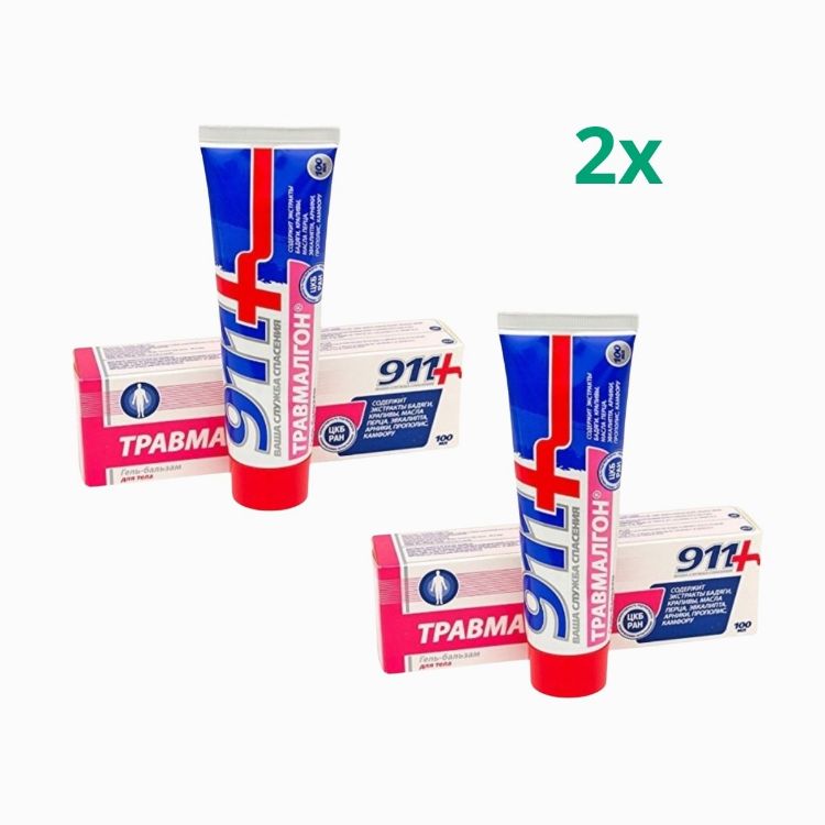 Obrázek Zvýhodněný set: 2x Travmalgon tělový gel s kafrem - 100ml - Twinstec 911+