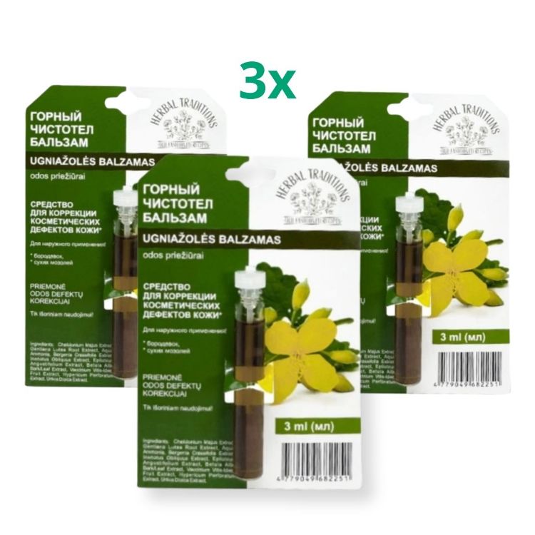 Obrázek Zvýhodněný set: 3x Horský vlaštovičník "čistotel" - elixír na bradavice - 3 ml - Herbal Traditions