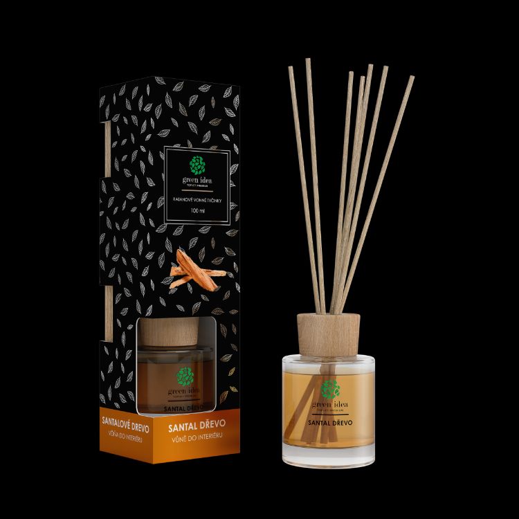 Obrázek ​Ratanové vonné tyčinky Santal dřevo 100 ml - Green idea