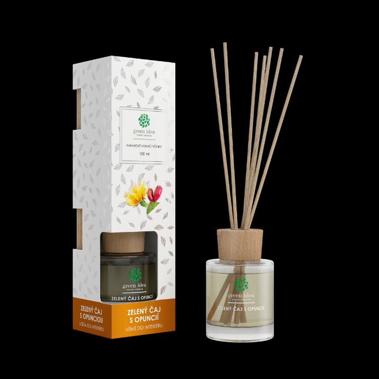 Obrázek ​Ratanové vonné tyčinky Zelený čaj s opuncií 100 ml - Green idea