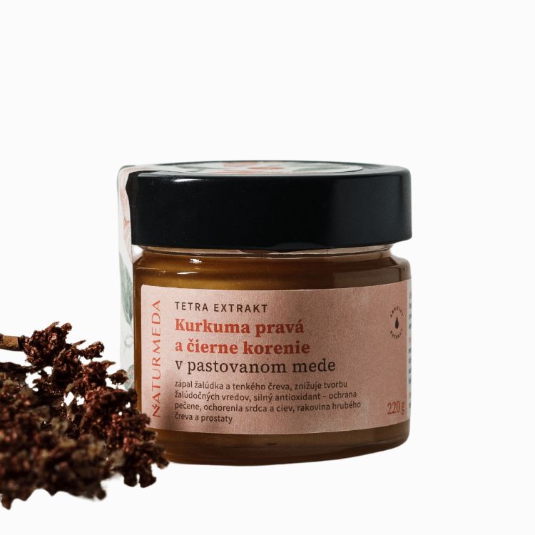 Obrázek Terapeutický med s kurkumou a černým pepřem – 220 g – Naturmeda