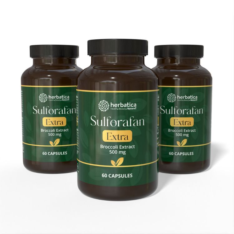 Obrázek Zvýhodněný set: 3x Sulforafan EXTRA – extrakt z brokolice 500 mg, 60 kapslí – Herbatica