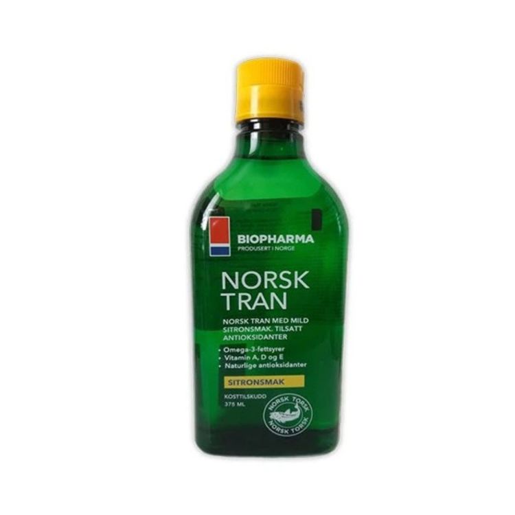 Obrázek Norský rybí olej s přírodní citrónovou příchutí - Norsk Tran - Biopharma Objem: 375 ml