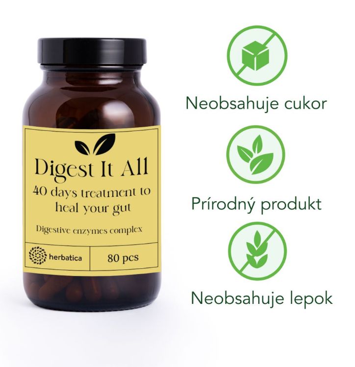 Obrázek Komplex trávicích enzymů - 80 veganských kapslí - Herbatica