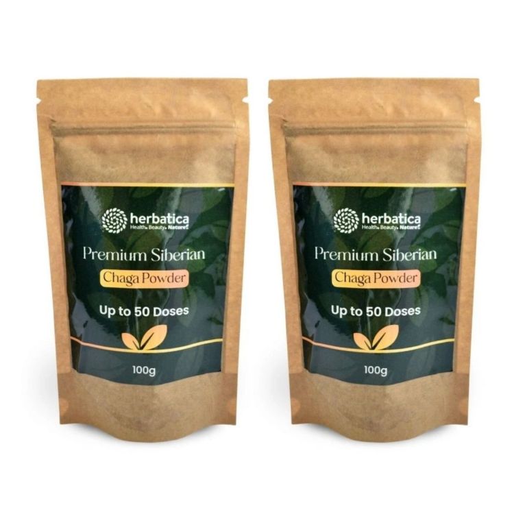 Obrázek Zvýhodněný set: 2x Prémiová čaga sibiřská 100% prášek - 100g - Herbatica