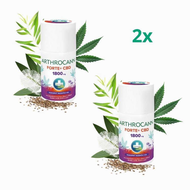 Obrázek Zvýhodněný set: 2x ARTHROCANN konopný masážní gel FORTE+1800 mg CBD - 90 ml - Annabis