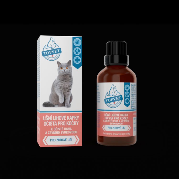 Obrázek Ušní lihové kapky očista pro kočky 50 ml - Green idea