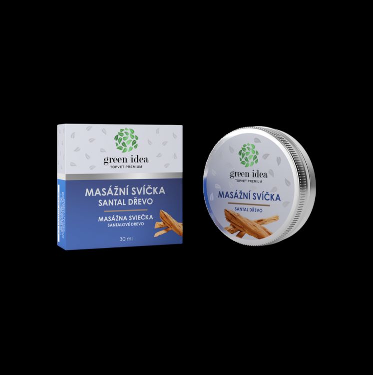 Obrázek Masážní svíčka - Santal dřevo 30 ml - Green idea