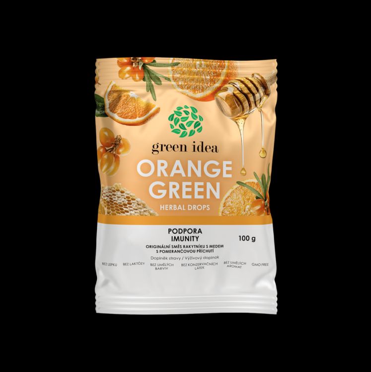 Obrázek Orange green - bylinné bonbóny 100 g - Green idea