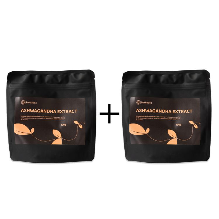Obrázek Zvýhodněný set: 2x Ashwagandha prášek z kořene, 7% extrakt - 100 g - Herbatica