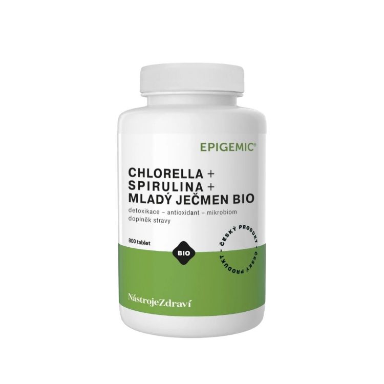 Obrázek Chlorella + Spirulina + Mladý ječmen BIO - 800 tablet - Epigemic®