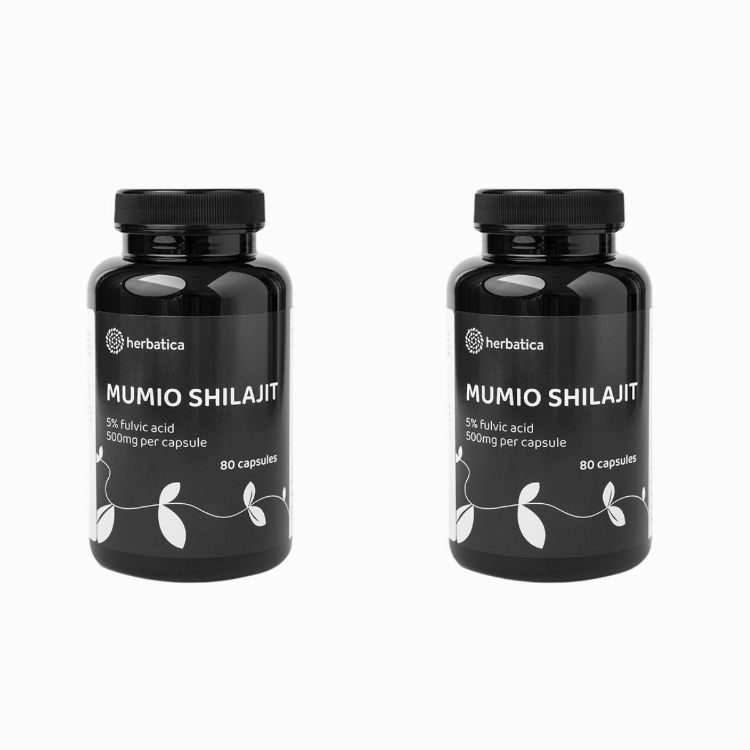 Obrázek Zvýhodněný set: 2× Shilajit – čištěné mumio premium (500 mg) – 80 kapslí – Herbatica