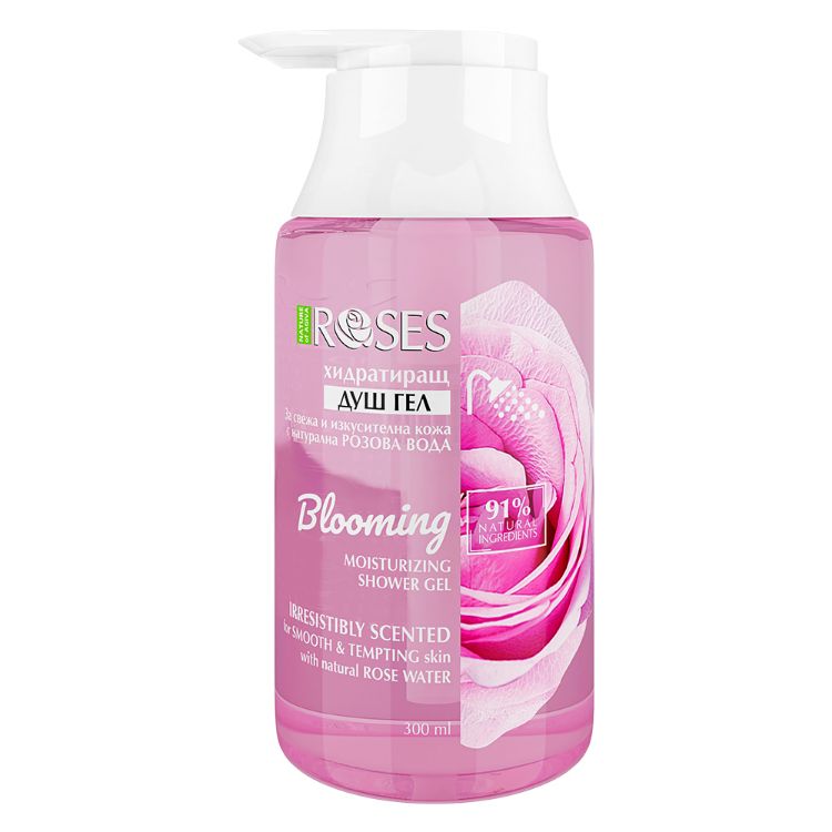 Obrázek BLOOMING Hydratační přírodní sprchový gel s růžovou vodou 300 ml - NATURE OF AGIVA