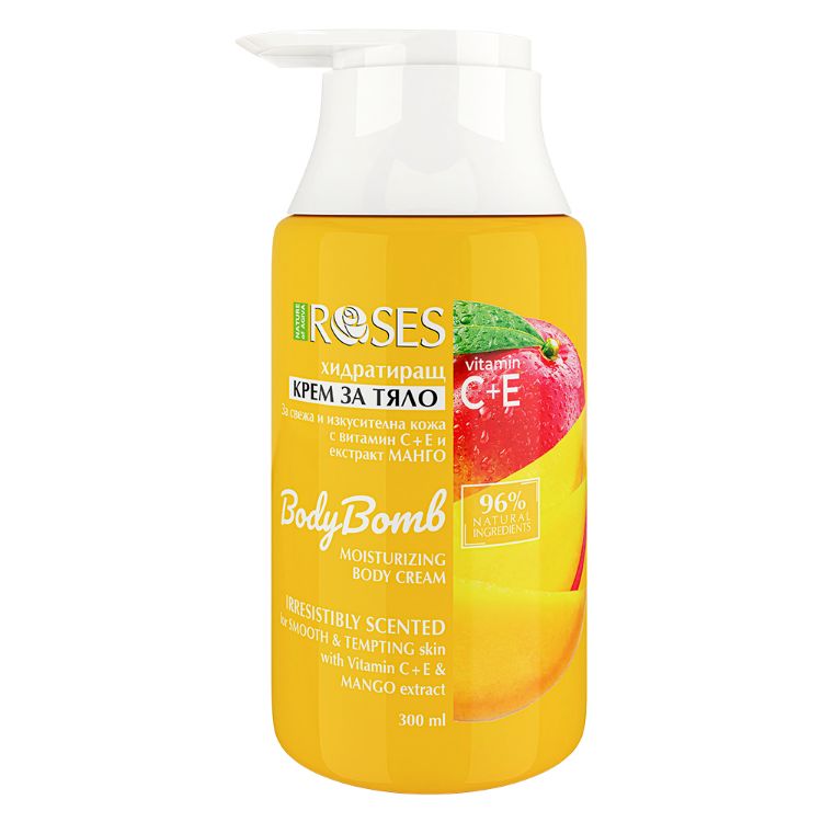 Obrázek BODY BOMB hydratační tělový krém s vitaminy C-E s extraktem z manga 300 ml - NATURE OF AGIVA