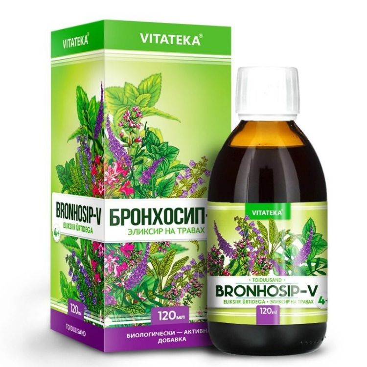 Obrázek Bronhosip-V – bylinný elixír s vitaminem C – 120 ml – Vitateka