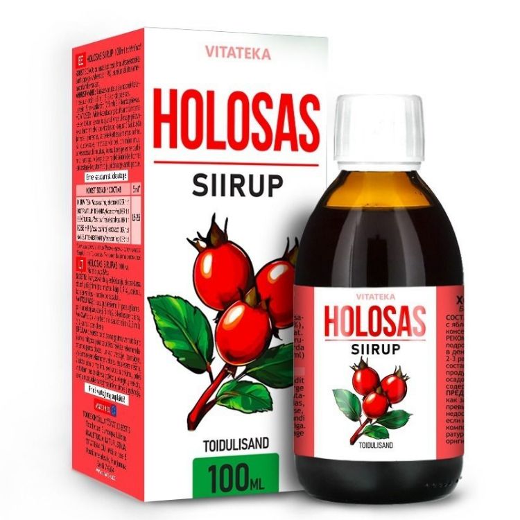 Obrázek Holosas – šípkový sirup s kyselinou jablečnou – 100 ml – Vitateka