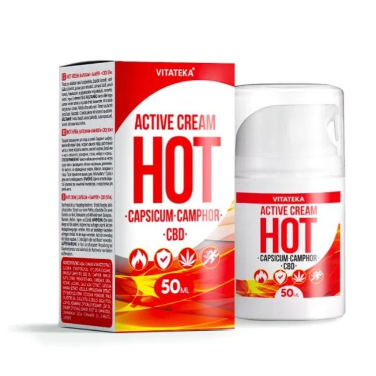 Obrázek Hřejivý krém s paprikou, kafrem a CBD – 50 ml – Vitateka