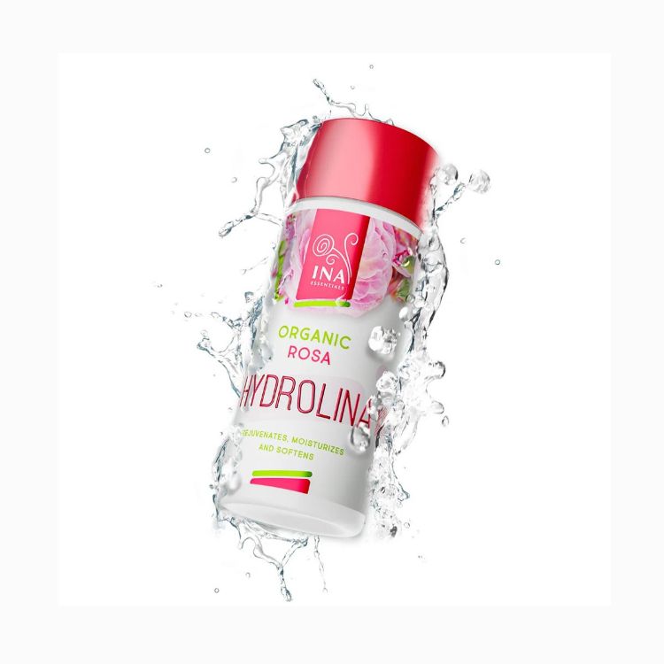 Obrázek HYDROLINA – organická růžová voda pro suchou pokožku – 150 ml – INA Essentials