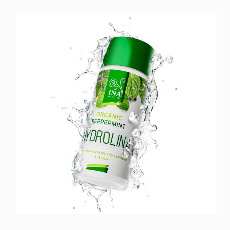 Obrázek HYDROLINA – organická mátová voda pro vypnutý vzhled pleti a matný efekt – 150 ml – INA Essentials
