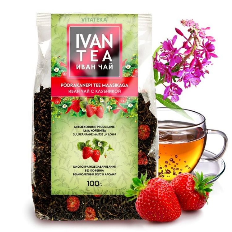 Obrázek Ivan čaj (vrbovka úzkolistá) s jahodami – 100 g – Vitateka