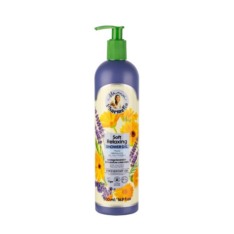 Obrázek Jemný relaxační sprchový gel s levandulí a měsíčkem - 500 ml - Mama Pharmelia