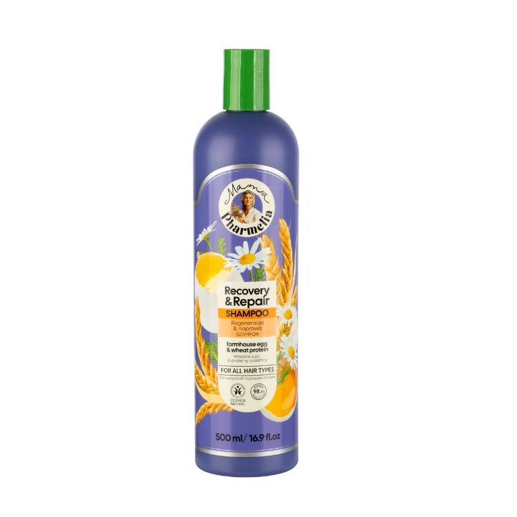 Obrázek Regenerační a obnovující šampon s vejcem a pšeničnými proteiny - 500 ml - Mama Pharmelia