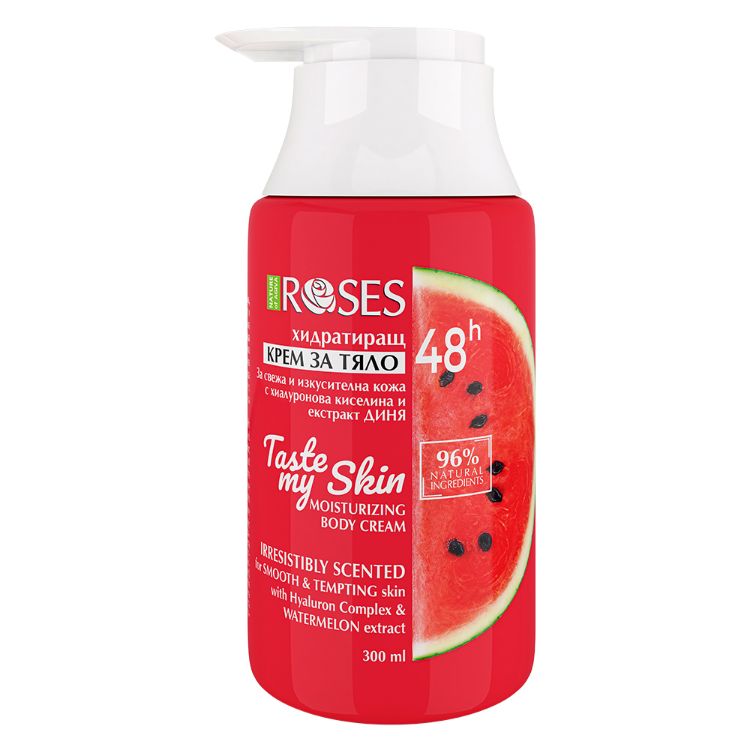 Obrázek TASTE MY SKIN hydratační tělový krém 48h s kyselinou hyaluronovou a extraktem z melounu 300 ml - NATURE OF AGIVA