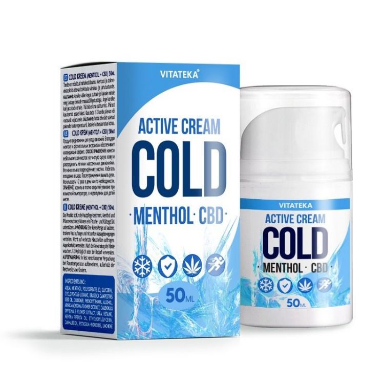Obrázek Zklidňující chladivý krém s mentolem a CBD – 50 ml – Vitateka