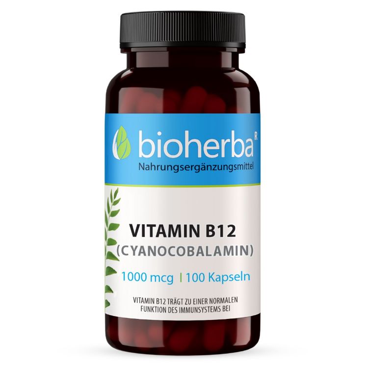 Obrázek Vitamín B12 (kyanokobalamin) 1000 mcg – 100 kapslí – Bioherba