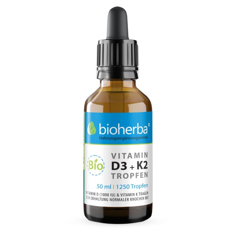 Obrázek Vitamín D3 + K2 kapky BIO - 50 ml - Bioherba