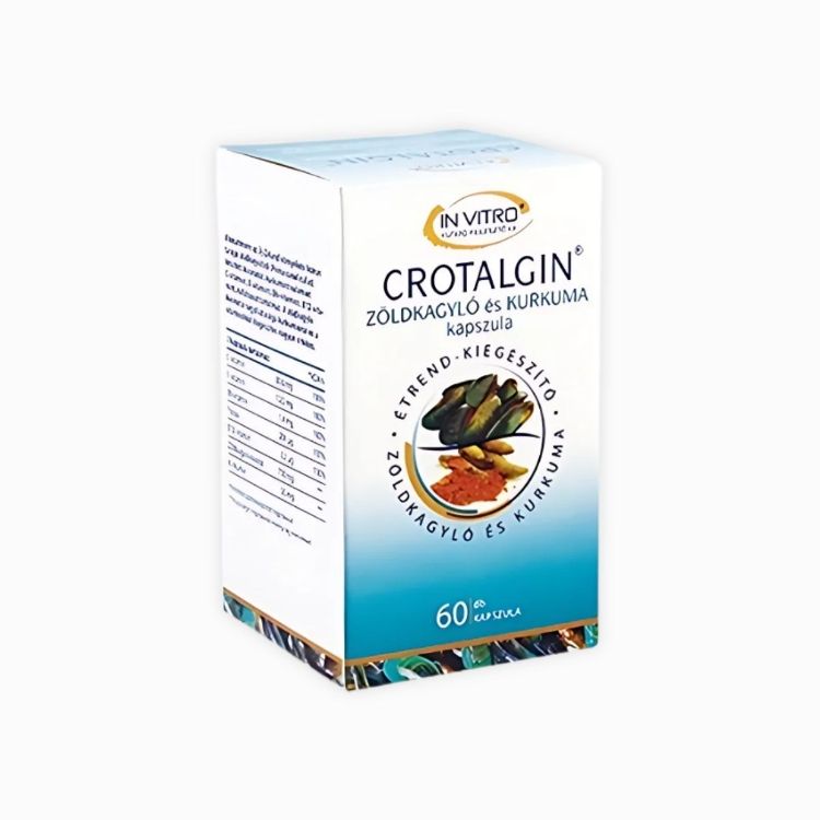 Obrázek IN VITRO Crotalgin kapsle – přírodní podpora kloubů s extraktem ze slávky zelenoústé a kurkumy – 60 kapslí – InVitro