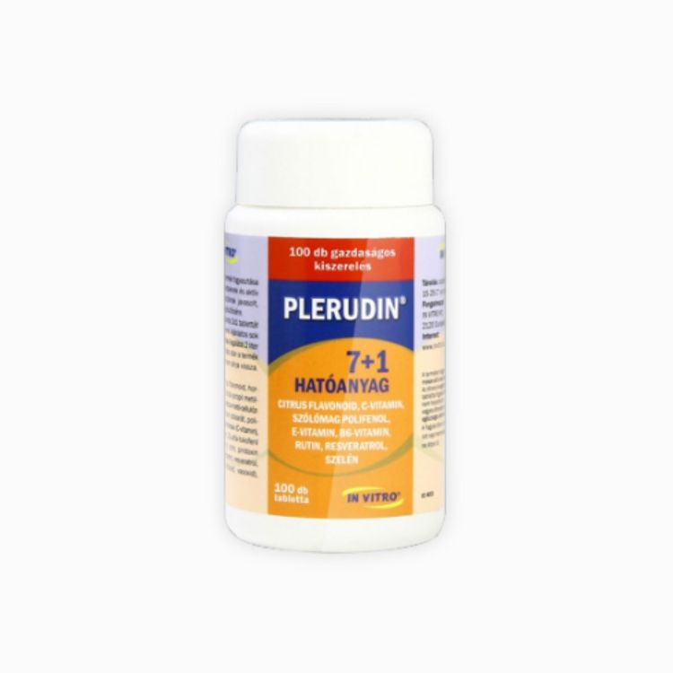 Obrázek IN VITRO Plerudin tablety s vitamíny – pro zdravé žíly, krevní oběh a ochranu buněk – 100 tablet – InVitro