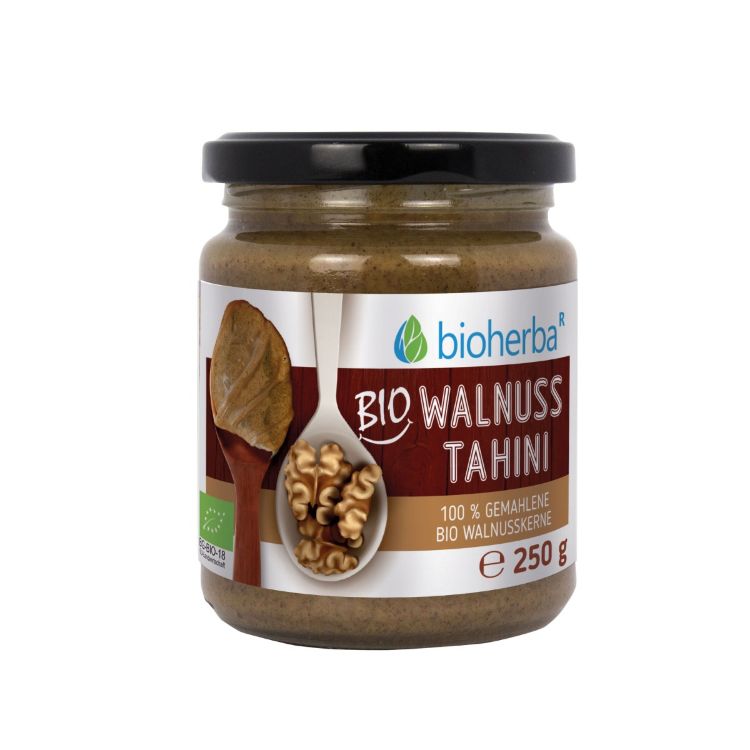 Obrázek 100% bio ořechové tahini z mletých bio vlašských ořechů – 250 g – Bioherba