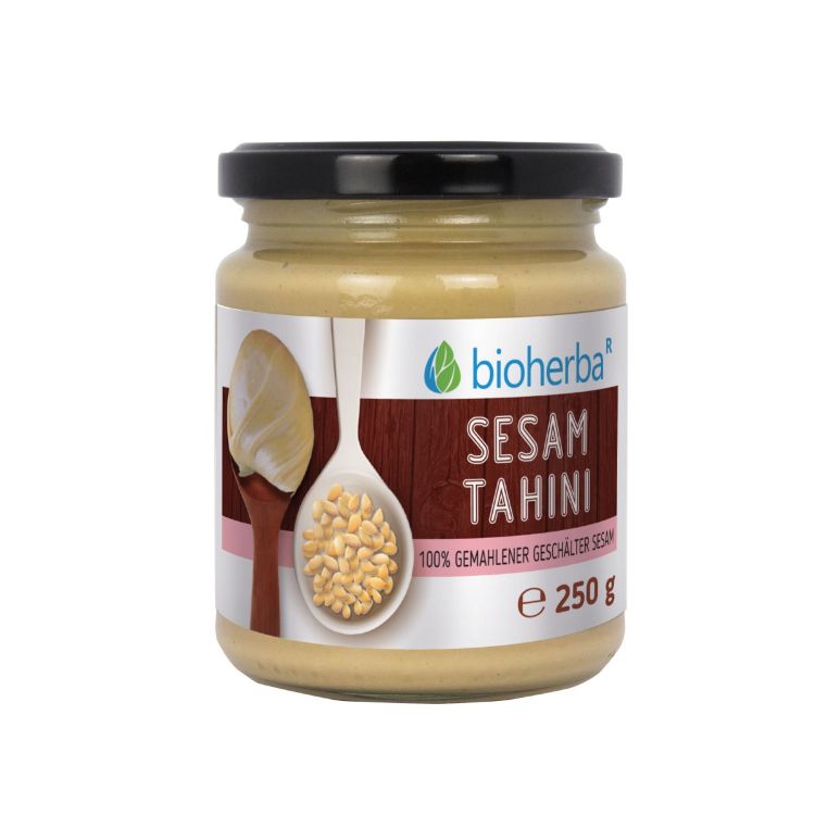 Obrázek 100% sezamové tahini z mletého loupaného sezamu – 250 g – Bioherba