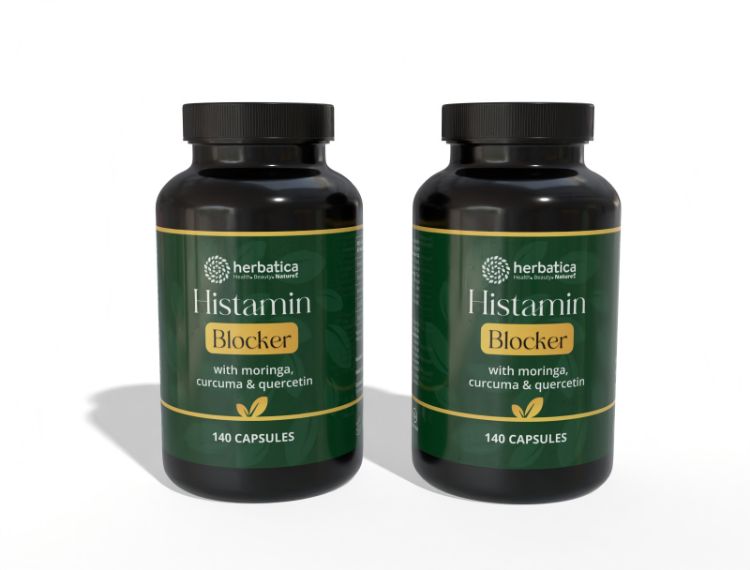 Obrázek Zvýhodněný set: 2× Histamin blocker s moringou, kurkumou a kvercetinem – 140 kapslí – Herbatica