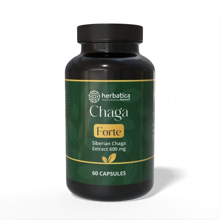 Obrázek Čaga sibiřská FORTE – 60 veganských kapslí (600 mg/kapsle) – Herbatica