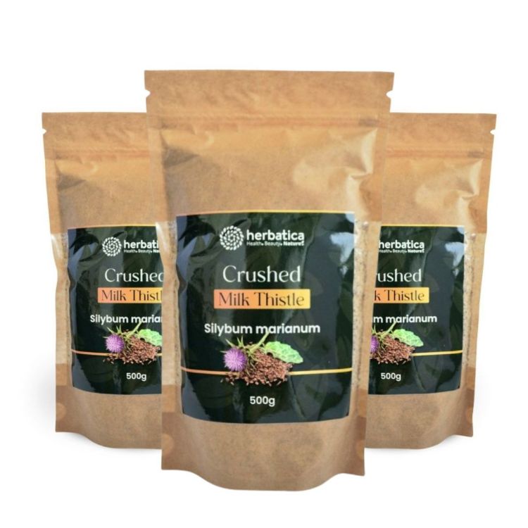 Obrázek Zvýhodněný set 3×: 100% jemně drcený ostropestřec mariánský - 500 g - Herbatica