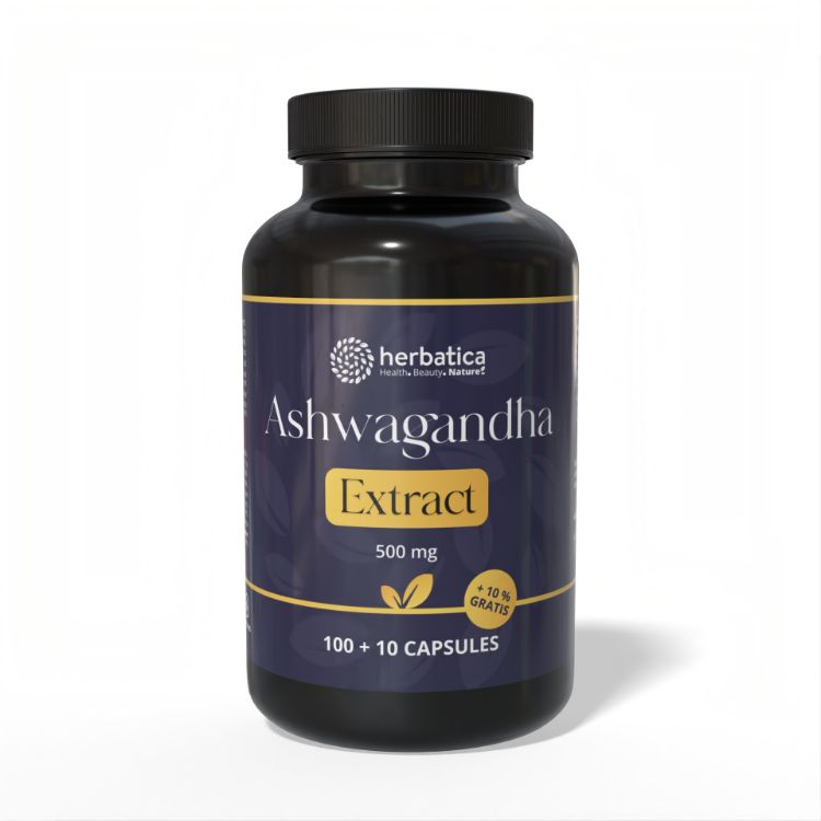 Obrázek Ashwagandha veganské kapsle – 7% extrakt withanolidů – 110 kapslí – Herbatica