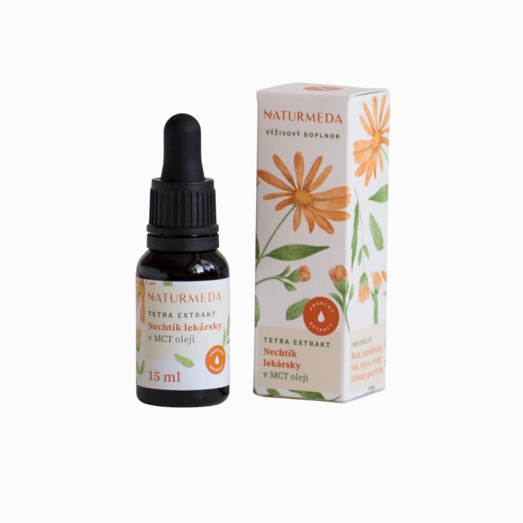 Obrázek Měsíček lékařský – Tetra bylinný extrakt – 15 ml – Naturmeda