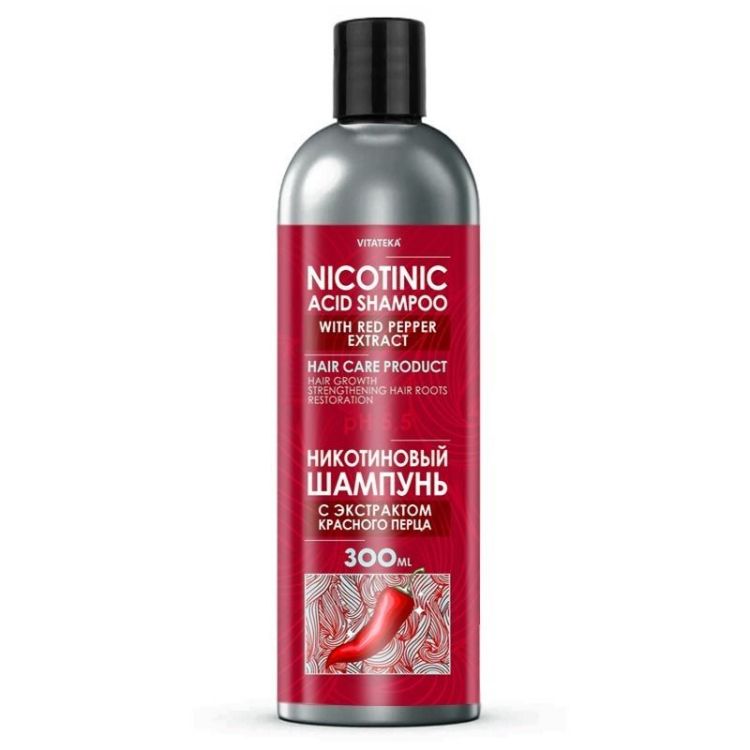 Obrázek Šampon s kyselinou nikotinovou a extraktem z červené papriky – 300 ml – Vitateka